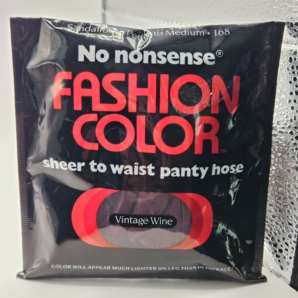 Vintage No Nonsense Fashion Color Pantyhose  Vintage Wine #168 Petite to Medium